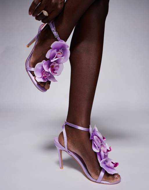 Public Desire Melika orchid heeled sandals in lilac