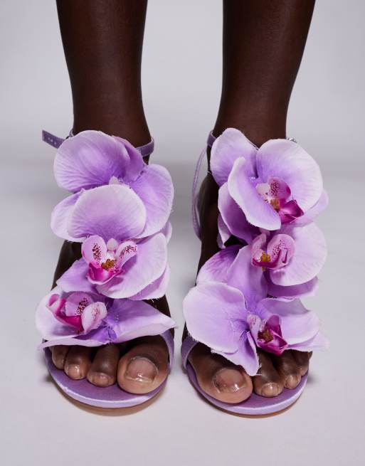 Public Desire Melika orchid heeled sandals in lilac ASOS