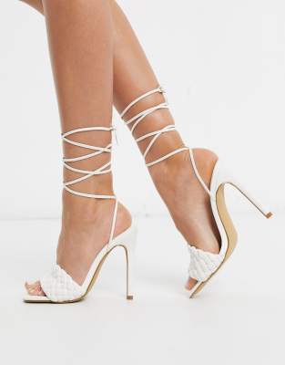 white frill heels