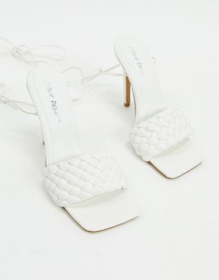 square toe white sandals