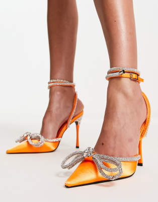 Public Desire - Midnight - Absatzschuhe aus Satin in Orange