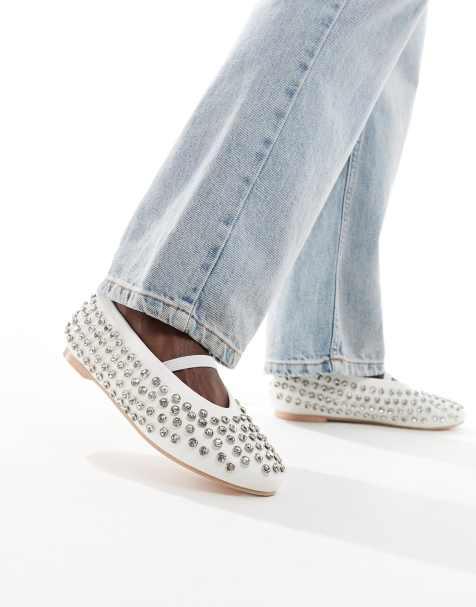 Public Desire Mina studded ballet flat in White - view 1