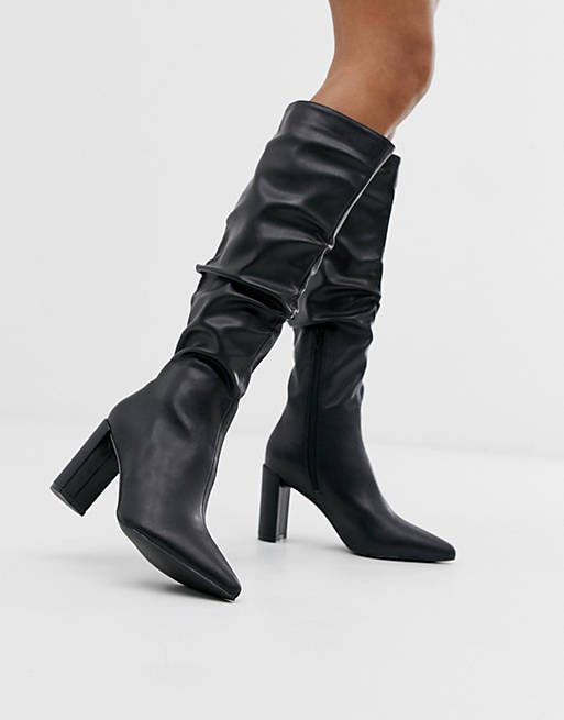 Public Desire Mine black slouch knee boots | ASOS