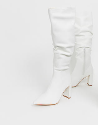 white slouch boots