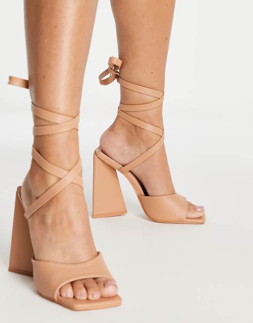 Tie nude clearance heels