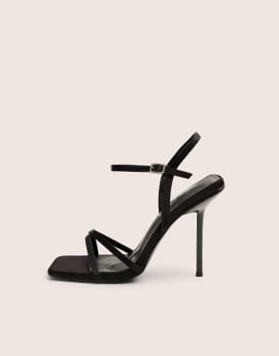  Moss velvet strappy stiletto heels 