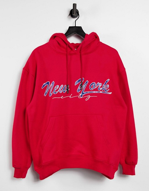 Public Desire motif hoodie in red