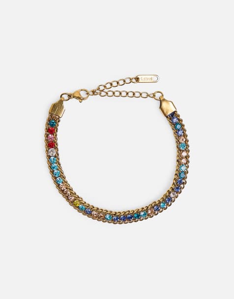 Public Desire Multi coloured diamante bracelet in multi - view 1