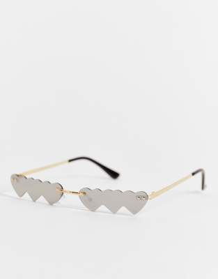 Public Desire multi heart sunglasses in metallic silver - Click1Get2 Mega Discount