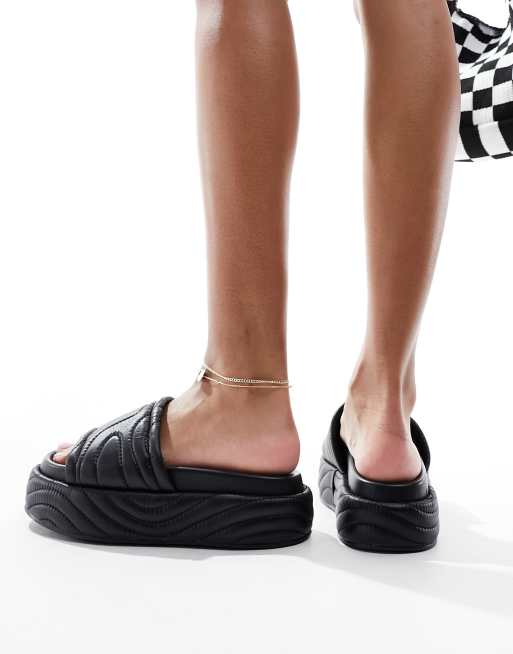 Public Desire - Mylo - Slippers met plateauzool in zwart, 2 van 4