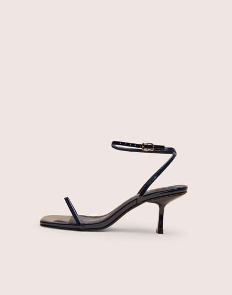 Public Desire Natalya barely there mid heels in navy - view 1