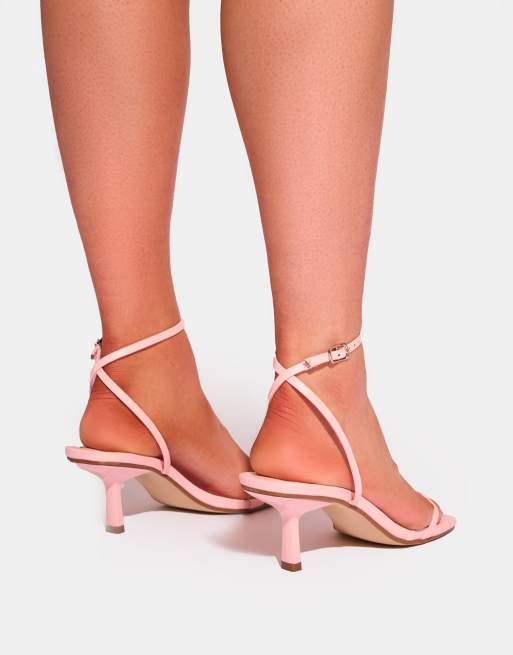 Public Desire Natalya barely there mid heels in pink, 3 of 4