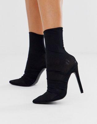 black ankle sock boot