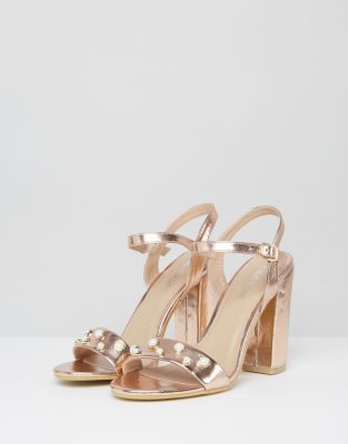 gold detail heels
