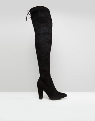tie back thigh high boots