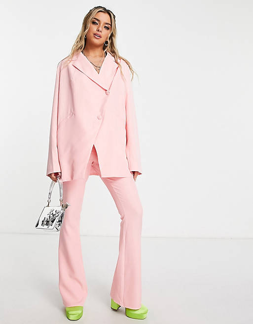 Public Desire oversized blazer in pink (part of a set)