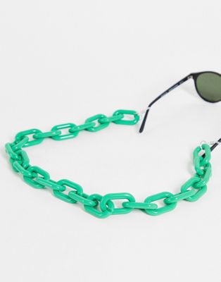 Public desire oversized chunky glasses chain in green