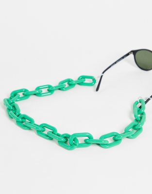 Public desire oversized chunky glasses chain in green - Click1Get2 Black Friday