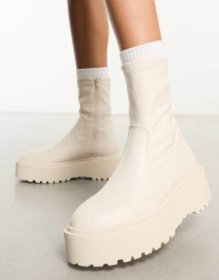  Pabla chunky sole ankle boots in off white 