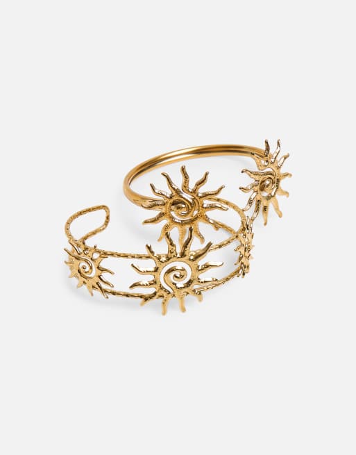 Public Desire Pack of two sun adjustable bangles in gold, 2 of 3