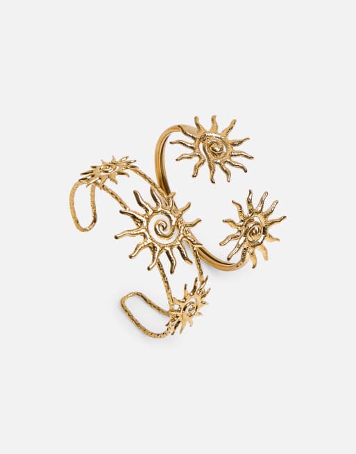 Public Desire Pack of two sun adjustable bangles in gold, 3 of 3