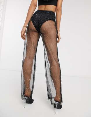 sparkly mesh pants