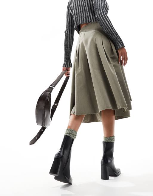 Public Desire – Patty2 – Plateau-Stiefeletten in Schwarz mit eckiger Zehenpartie, 2 von 4
