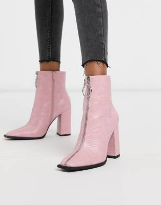 pink ankle boots