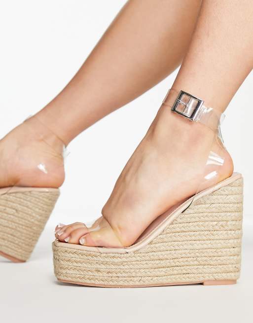 Clear hot sale wedge espadrilles