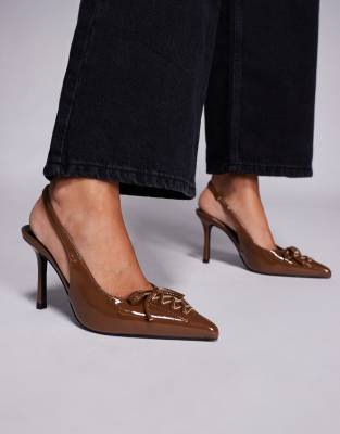  Penelope sling back heels with laces 