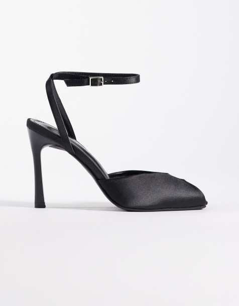 Public Desire Petuni peep toe sandals in black - view 1