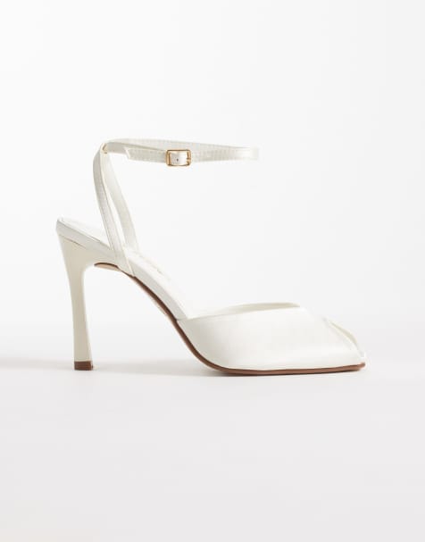 Public Desire Petuni peep toe sandals in white - view 1