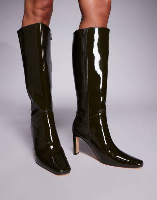 Public Desire Pose Heeled Knee Boots In Multi