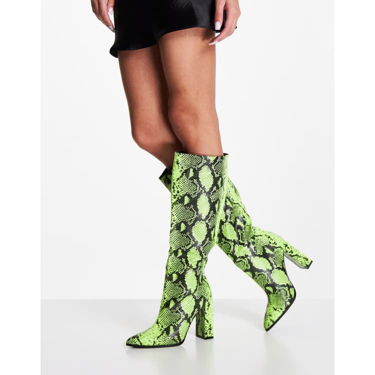 Lime snake outlet print heels