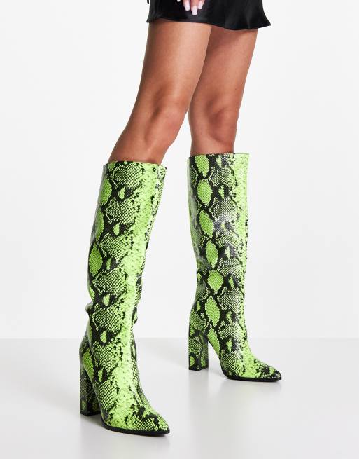 Public desire shop snake print boots