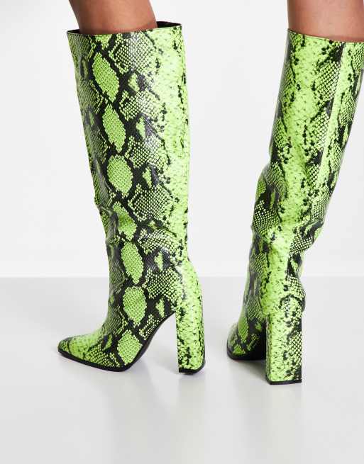 Lime green best sale snake print shoes