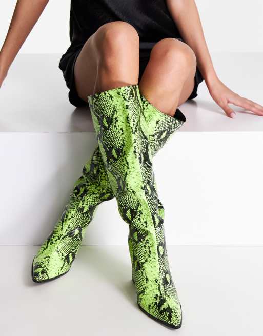 Lime green best sale snake print shoes