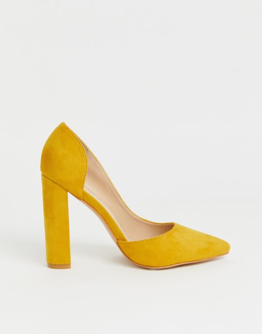 Mustard store suede pumps