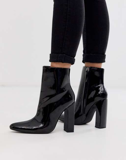 Vinyl shop black boots