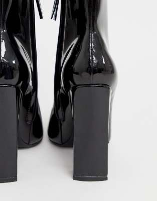 vinyl heeled boots