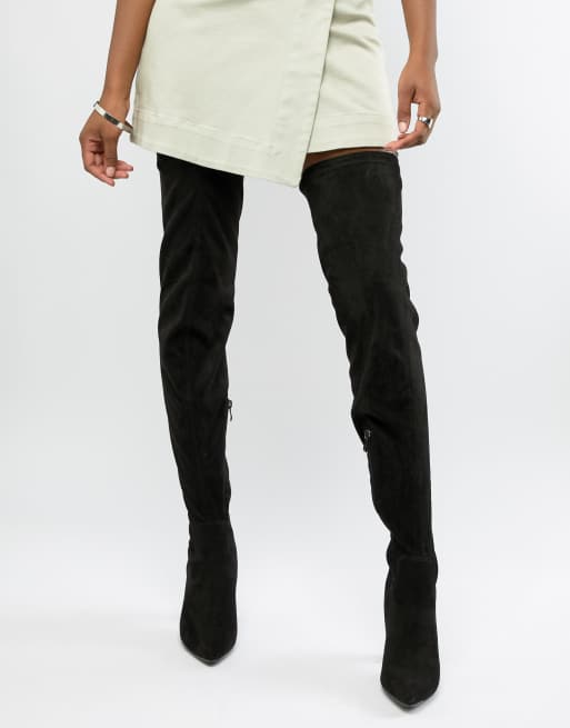 Public Desire Rapture black block heeled over the knee boots