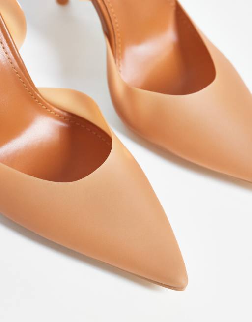 Public Desire Rarity heeled slingback shoes in sheer brown, 2 of 4