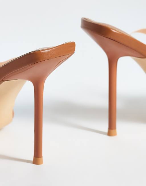 Public Desire Rarity heeled slingback shoes in sheer brown, 3 of 4