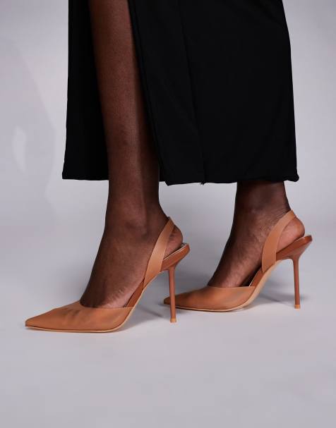 Public Desire - Rarity - Scarpe con tacco e cinturino posteriore marrone trasparente - view 1