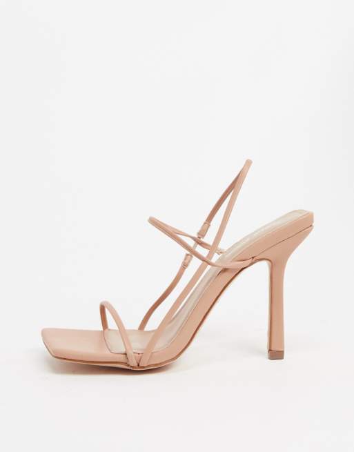 Public Desire - Rayelle - Sandalen met hak en vierkante neus in beige, 2 van 4