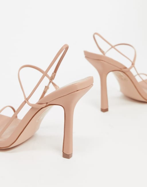 Public Desire - Rayelle - Sandalen met hak en vierkante neus in beige, 4 van 4