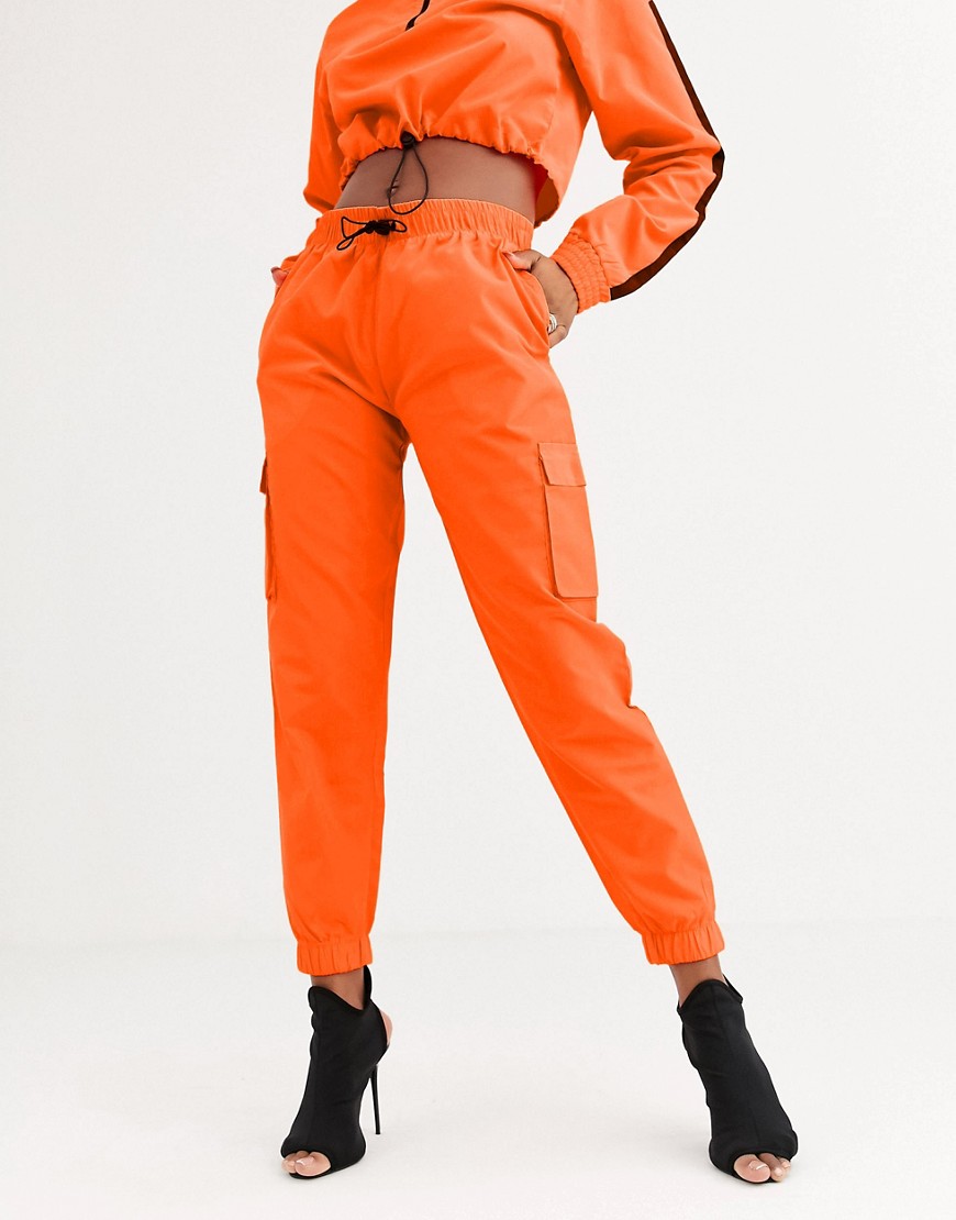 Public Desire relaxed cargo trousers co-ord-Orange