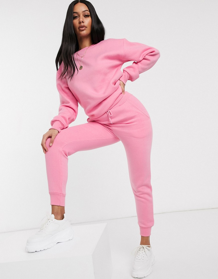 Public Desire relaxed cuffed joggers co-ord-Pink