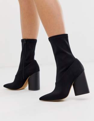 Public desire salt black block heel sock boots sale