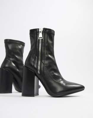 renzo sock fit ankle boots in black